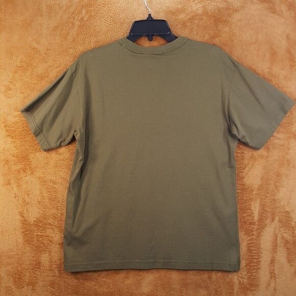 VERSACE COUTURE Mens Shirt Small Green Pullover Crew Logo Tee $150 Flawed - Picture 3 of 8